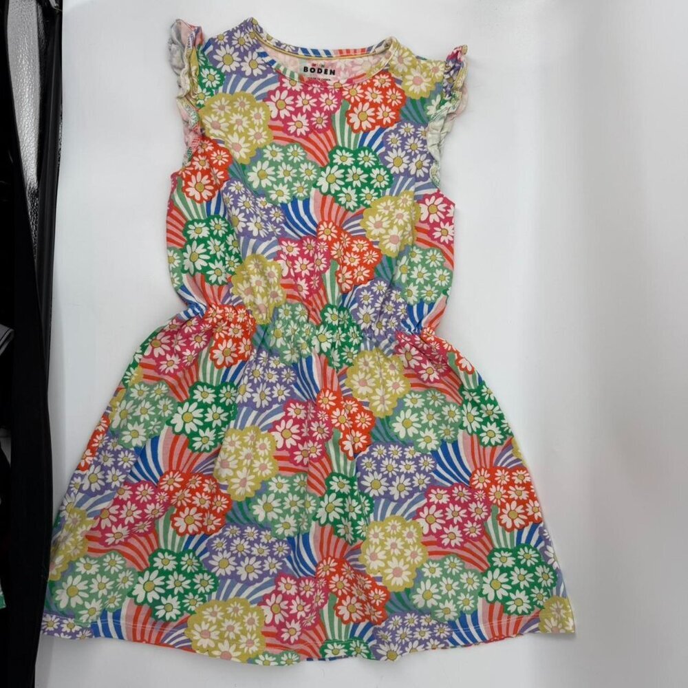 Mini Boden Colorful Flowers Dress Sz 9-10